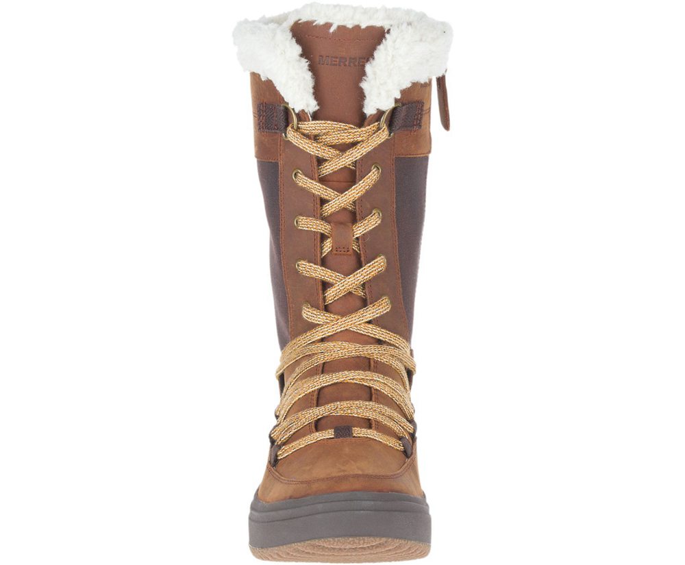 Botas Senhora - Merrell Haven Tall Lace Polar Waterproof - Marrom - IVF875629